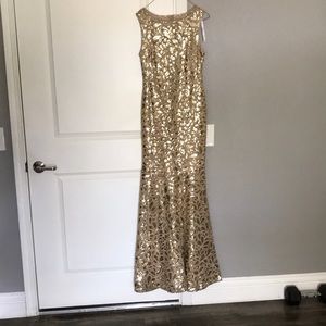 Gold Sequin Evening Dress